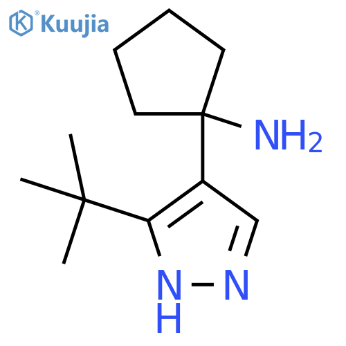 1-(3-tert-butyl-1H-pyrazol-4-yl)cyclopentan-1-amine structure