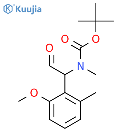 tert-butyl N-1-(2-methoxy-6-methylphenyl)-2-oxoethyl-N-methylcarbamate structure
