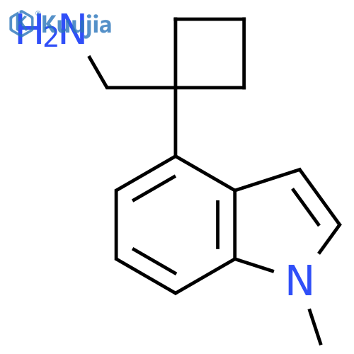 1-(1-methyl-1H-indol-4-yl)cyclobutylmethanamine structure