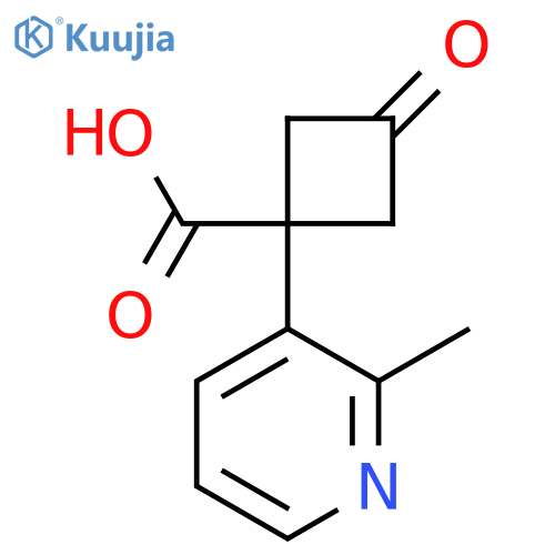 1-(2-methylpyridin-3-yl)-3-oxocyclobutane-1-carboxylic acid structure