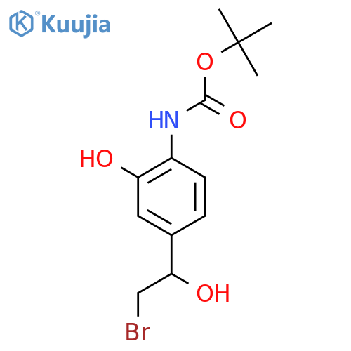 tert-butyl N-4-(2-bromo-1-hydroxyethyl)-2-hydroxyphenylcarbamate structure