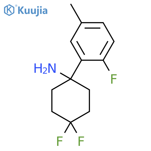 4,4-difluoro-1-(2-fluoro-5-methylphenyl)cyclohexan-1-amine structure