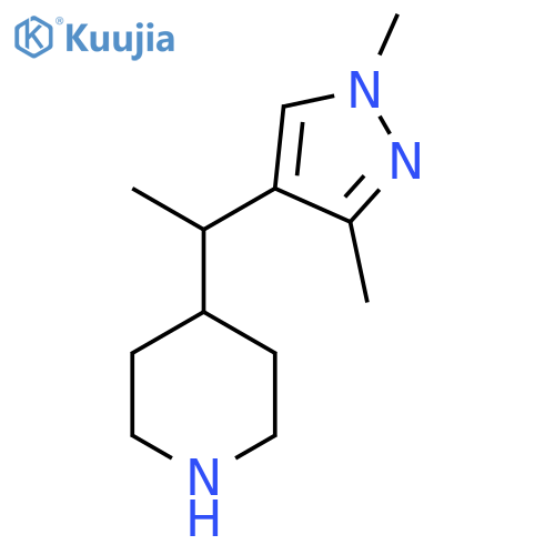 4-1-(1,3-dimethyl-1H-pyrazol-4-yl)ethylpiperidine structure