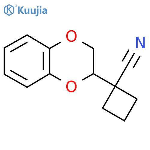 1-(2,3-dihydro-1,4-benzodioxin-2-yl)cyclobutane-1-carbonitrile structure