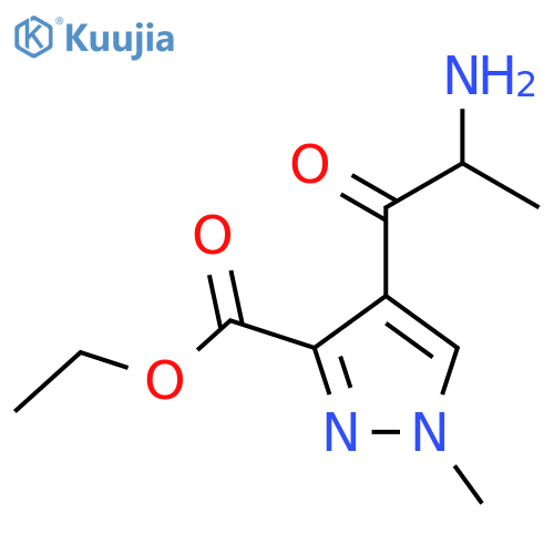 ethyl 4-(2-aminopropanoyl)-1-methyl-1H-pyrazole-3-carboxylate structure