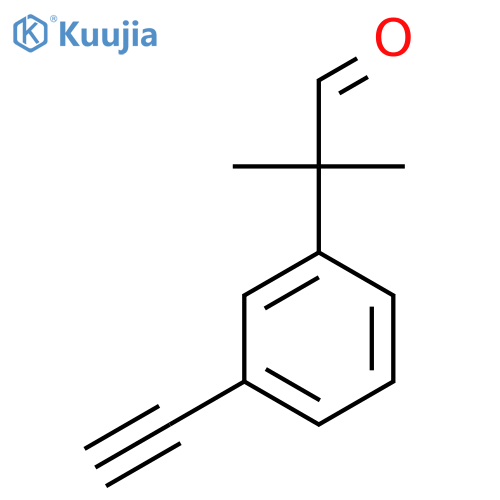 2-(3-ethynylphenyl)-2-methylpropanal structure