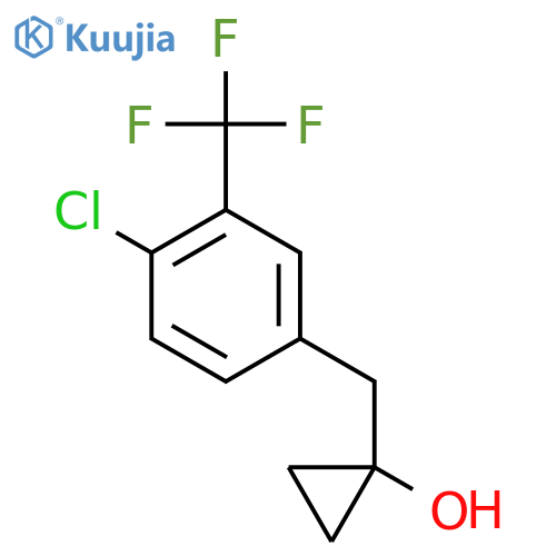 1-{4-chloro-3-(trifluoromethyl)phenylmethyl}cyclopropan-1-ol structure