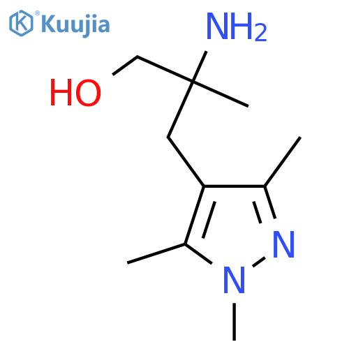 2-amino-2-methyl-3-(trimethyl-1H-pyrazol-4-yl)propan-1-ol structure
