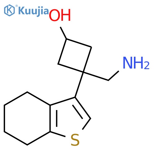 3-(aminomethyl)-3-(4,5,6,7-tetrahydro-1-benzothiophen-3-yl)cyclobutan-1-ol structure