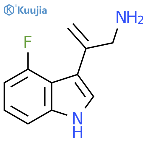 2-(4-fluoro-1H-indol-3-yl)prop-2-en-1-amine structure