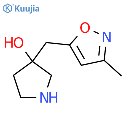 3-(3-methyl-1,2-oxazol-5-yl)methylpyrrolidin-3-ol structure