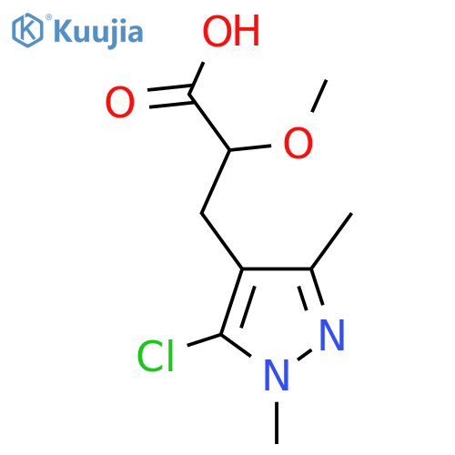 3-(5-chloro-1,3-dimethyl-1H-pyrazol-4-yl)-2-methoxypropanoic acid structure