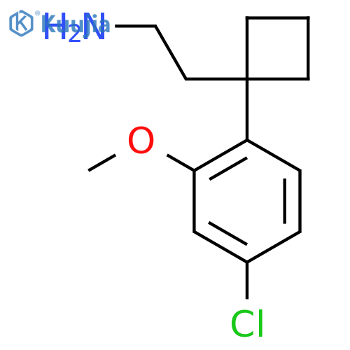 2-1-(4-chloro-2-methoxyphenyl)cyclobutylethan-1-amine structure