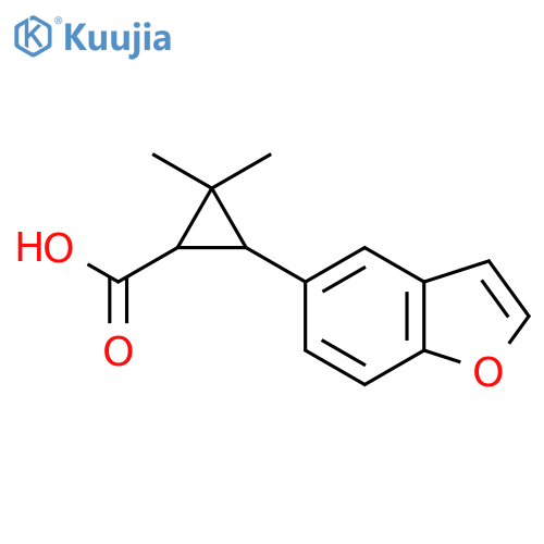 3-(1-benzofuran-5-yl)-2,2-dimethylcyclopropane-1-carboxylic acid structure