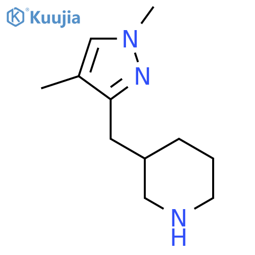 3-(1,4-dimethyl-1H-pyrazol-3-yl)methylpiperidine structure