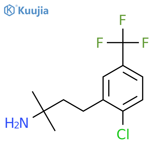 4-2-chloro-5-(trifluoromethyl)phenyl-2-methylbutan-2-amine structure
