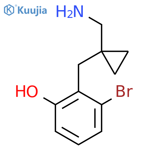 2-{1-(aminomethyl)cyclopropylmethyl}-3-bromophenol structure