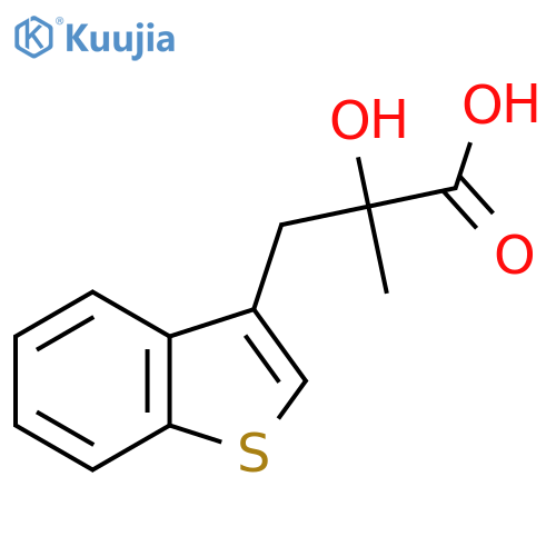 3-(1-benzothiophen-3-yl)-2-hydroxy-2-methylpropanoic acid structure