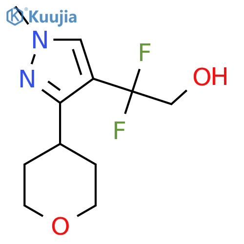 2,2-difluoro-2-1-methyl-3-(oxan-4-yl)-1H-pyrazol-4-ylethan-1-ol structure