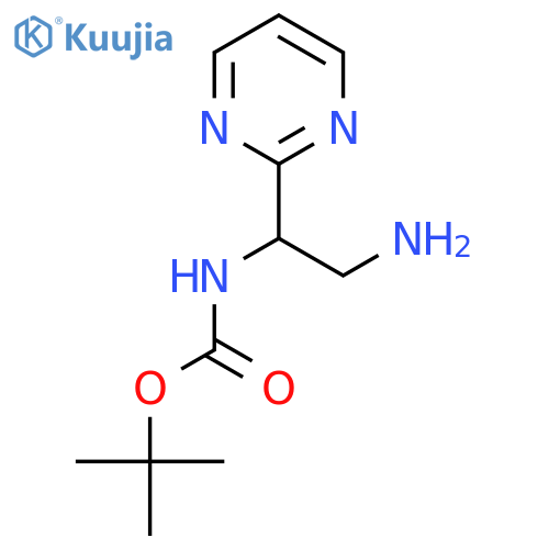 tert-butyl N-2-amino-1-(pyrimidin-2-yl)ethylcarbamate structure