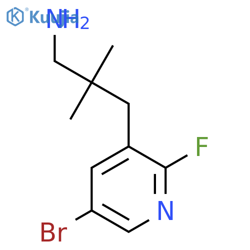 3-(5-bromo-2-fluoropyridin-3-yl)-2,2-dimethylpropan-1-amine structure
