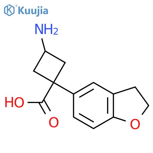 3-amino-1-(2,3-dihydro-1-benzofuran-5-yl)cyclobutane-1-carboxylic acid structure