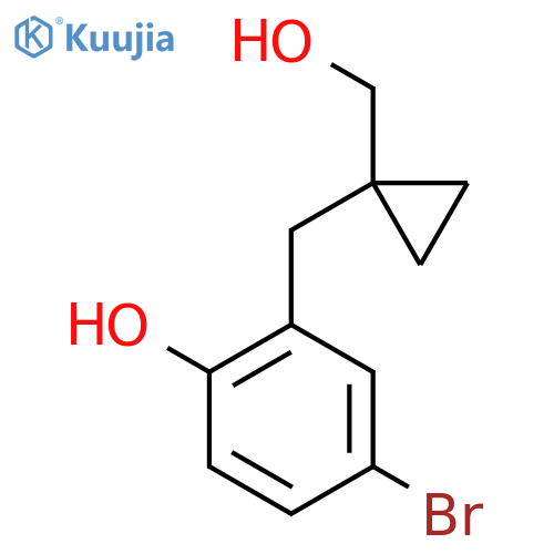 4-bromo-2-{1-(hydroxymethyl)cyclopropylmethyl}phenol structure