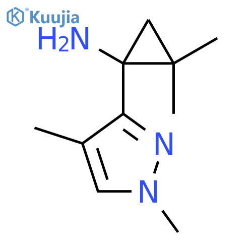 1-(1,4-dimethyl-1H-pyrazol-3-yl)-2,2-dimethylcyclopropan-1-amine structure