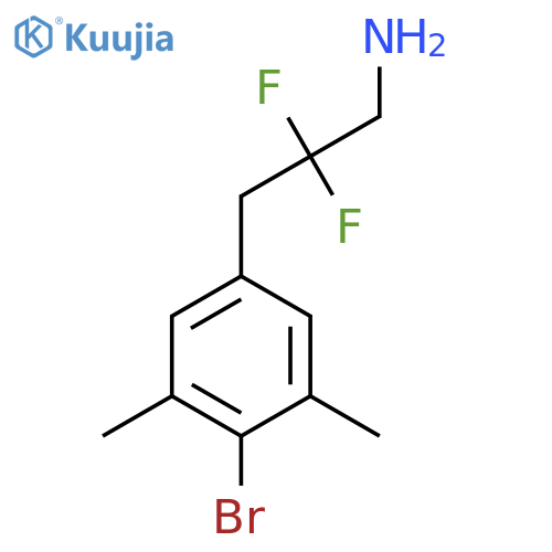 3-(4-bromo-3,5-dimethylphenyl)-2,2-difluoropropan-1-amine structure