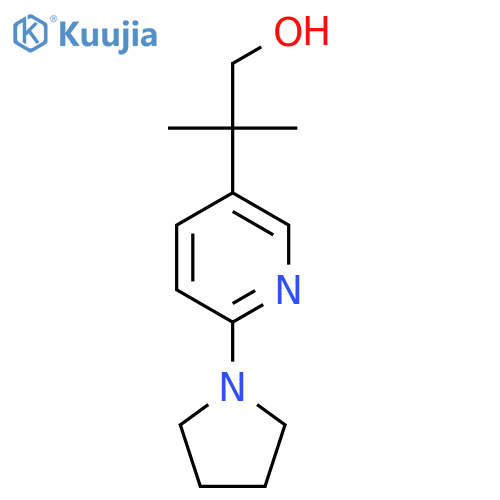 2-methyl-2-6-(pyrrolidin-1-yl)pyridin-3-ylpropan-1-ol structure
