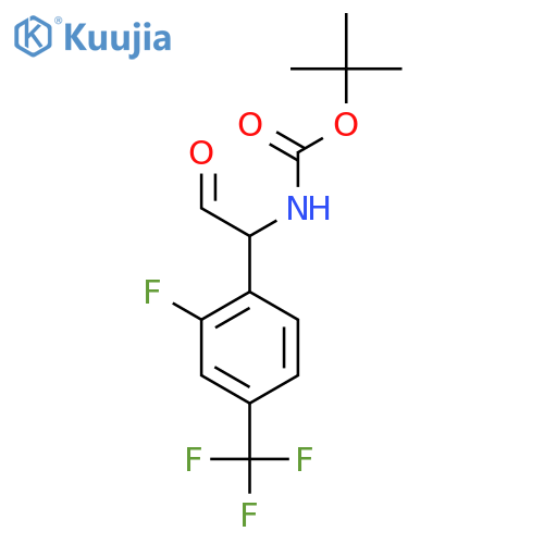 tert-butyl N-{1-[2-fluoro-4-(trifluoromethyl)phenyl]-2-oxoethyl}carbamate structure