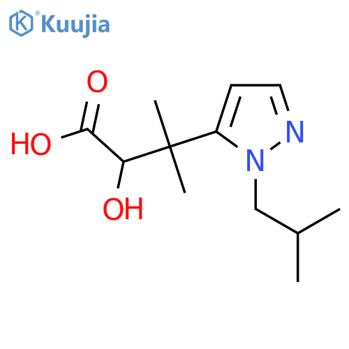 2-hydroxy-3-methyl-3-1-(2-methylpropyl)-1H-pyrazol-5-ylbutanoic acid structure