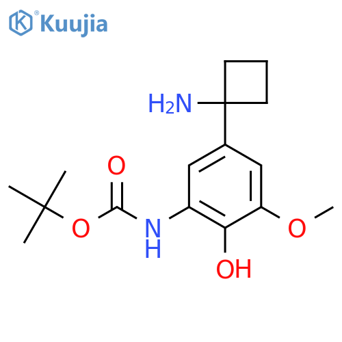 tert-butyl N-[5-(1-aminocyclobutyl)-2-hydroxy-3-methoxyphenyl]carbamate structure