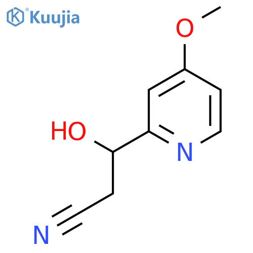 3-hydroxy-3-(4-methoxypyridin-2-yl)propanenitrile structure