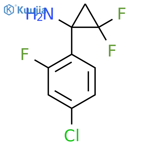1-(4-chloro-2-fluorophenyl)-2,2-difluorocyclopropan-1-amine structure