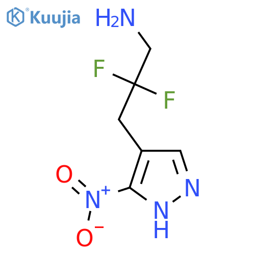 2,2-difluoro-3-(3-nitro-1H-pyrazol-4-yl)propan-1-amine structure