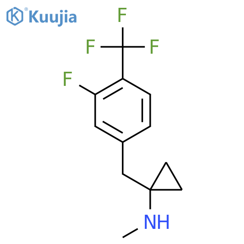 1-{3-fluoro-4-(trifluoromethyl)phenylmethyl}-N-methylcyclopropan-1-amine structure