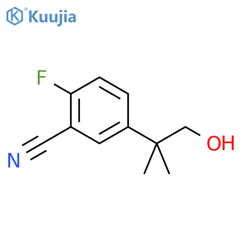 2-fluoro-5-(1-hydroxy-2-methylpropan-2-yl)benzonitrile structure