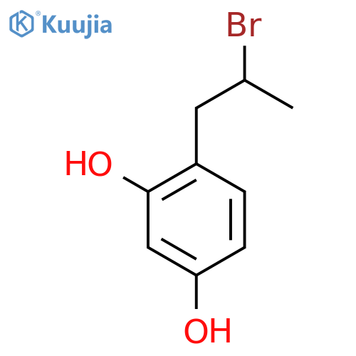 4-(2-bromopropyl)benzene-1,3-diol structure