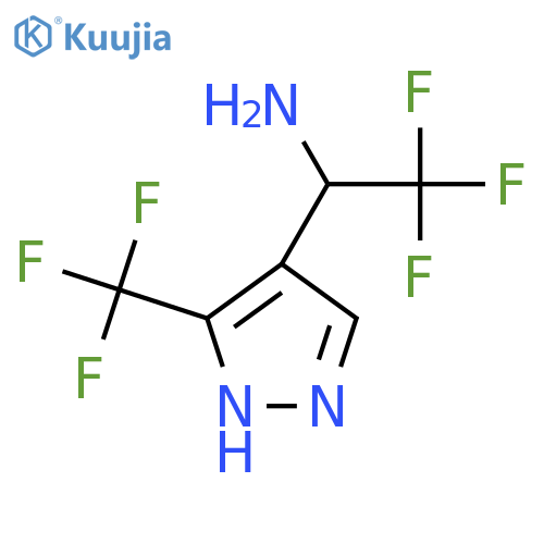 2,2,2-trifluoro-1-3-(trifluoromethyl)-1H-pyrazol-4-ylethan-1-amine structure