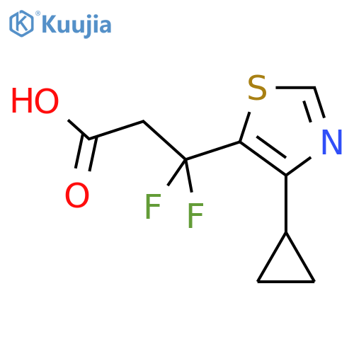 3-(4-cyclopropyl-1,3-thiazol-5-yl)-3,3-difluoropropanoic acid structure
