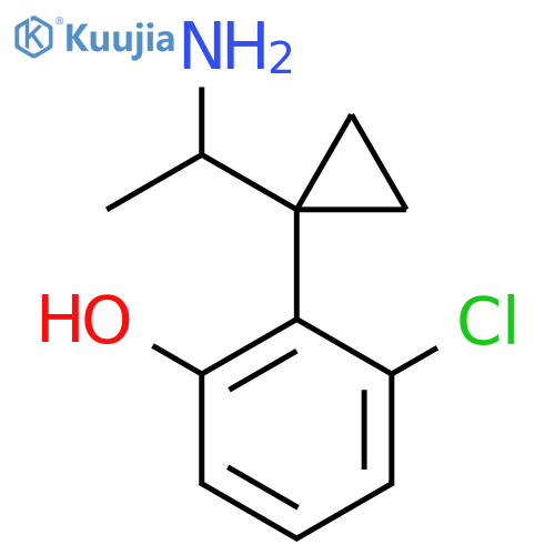 2-1-(1-aminoethyl)cyclopropyl-3-chlorophenol structure