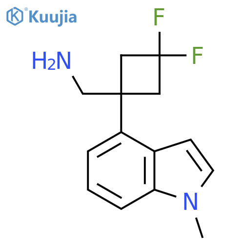 3,3-difluoro-1-(1-methyl-1H-indol-4-yl)cyclobutylmethanamine structure