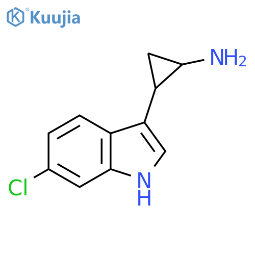 2-(6-chloro-1H-indol-3-yl)cyclopropan-1-amine structure