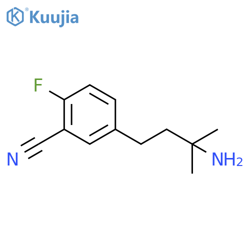 5-(3-amino-3-methylbutyl)-2-fluorobenzonitrile structure