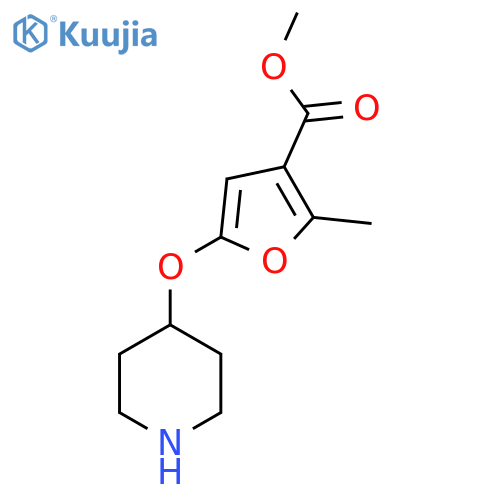 methyl 2-methyl-5-(piperidin-4-yloxy)furan-3-carboxylate structure