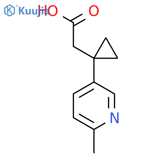 2-1-(6-methylpyridin-3-yl)cyclopropylacetic acid structure