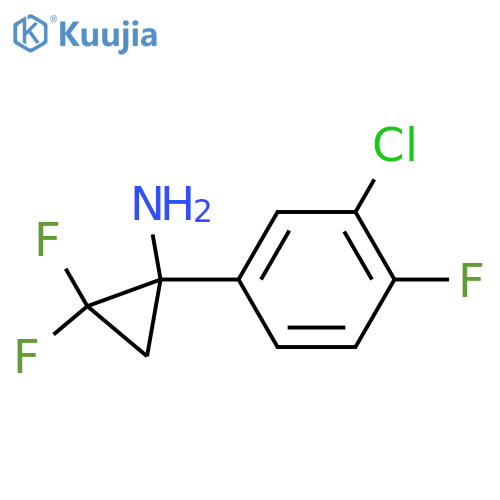 1-(3-chloro-4-fluorophenyl)-2,2-difluorocyclopropan-1-amine structure
