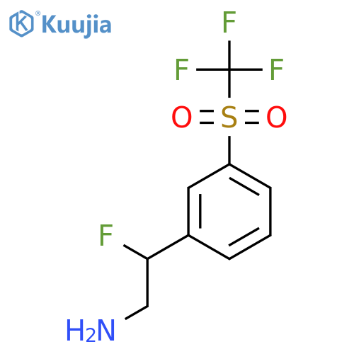 2-fluoro-2-(3-trifluoromethanesulfonylphenyl)ethan-1-amine structure