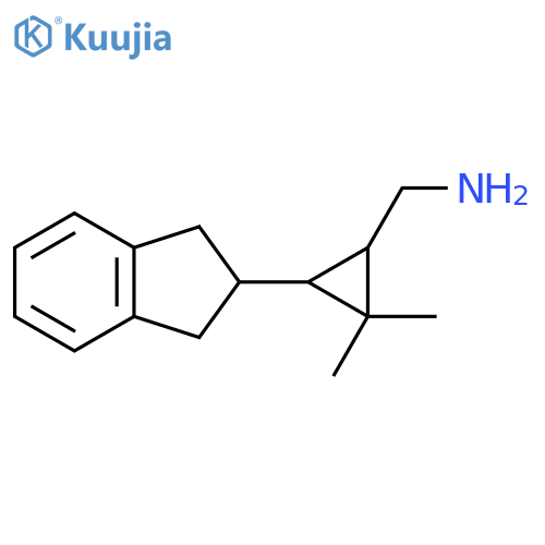 3-(2,3-dihydro-1H-inden-2-yl)-2,2-dimethylcyclopropylmethanamine structure